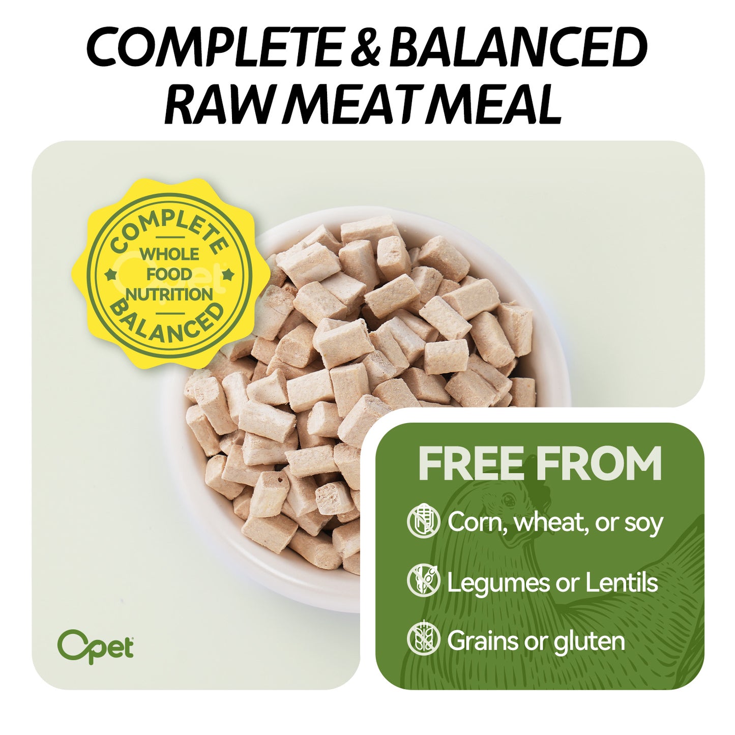 OPET Freeze Dried Pet Food for Cats & Dogs, Freezed Dried Chicken and Rabbit, 283g (10 oz))