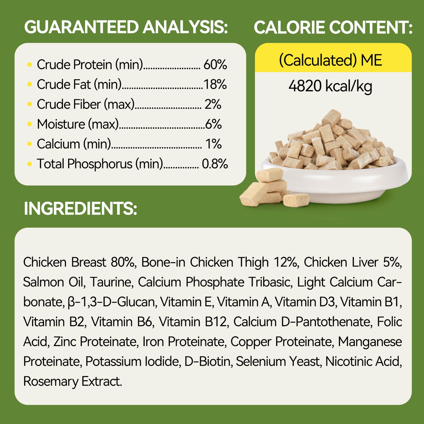 OPET Freeze Dried Pet Food for Cats & Dogs, Freezed Dried Chicken and Rabbit, 283g (10 oz))