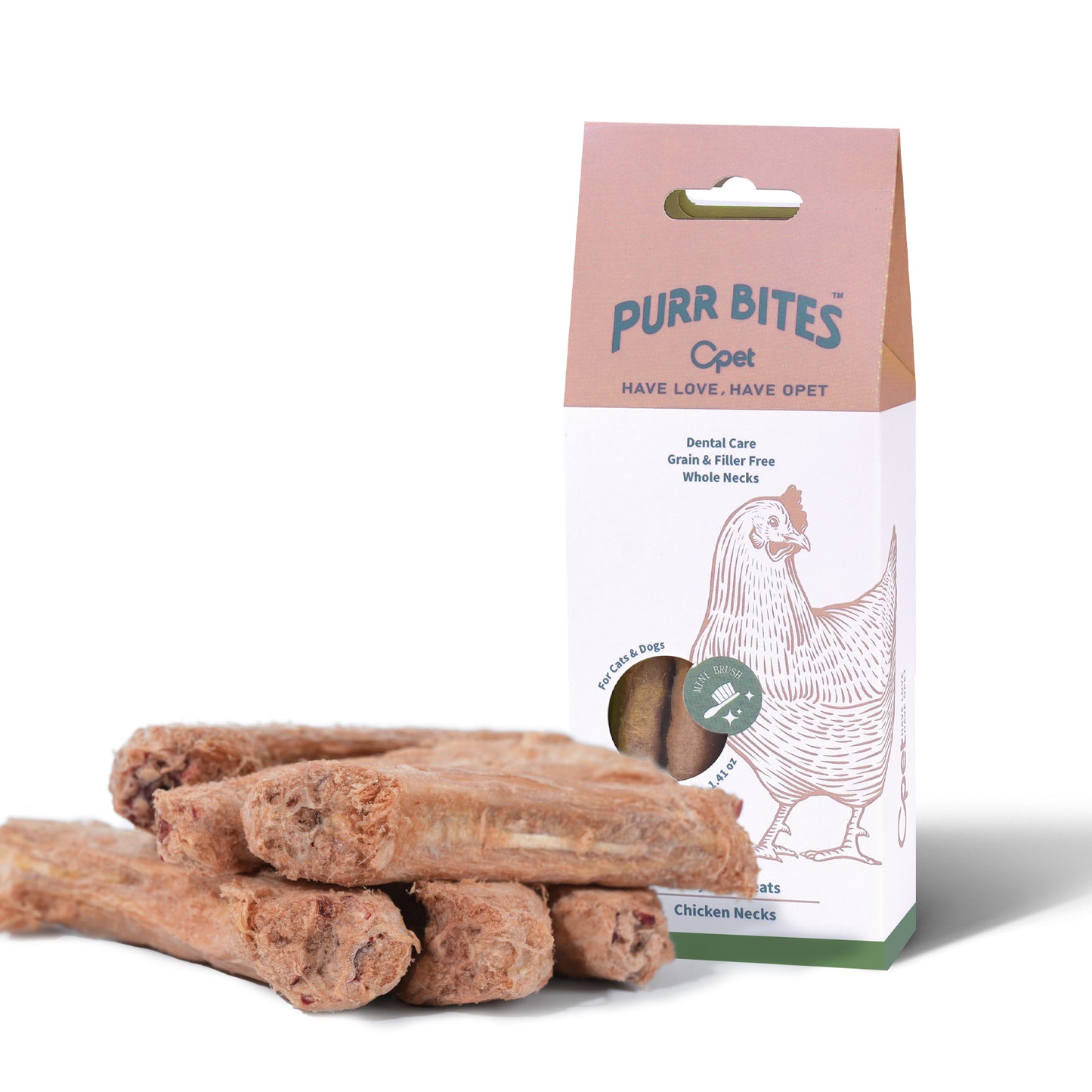 OPET Freeze Dried Pet Food, Freeze Dried Chicken Neck, 40g