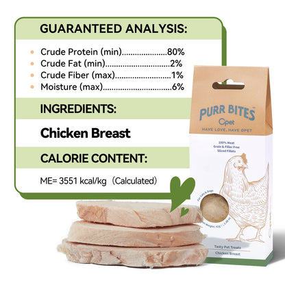 OPET Freeze Dried Pet Food, Freeze Dried Chicken Breast Sliced Fillet, 42g