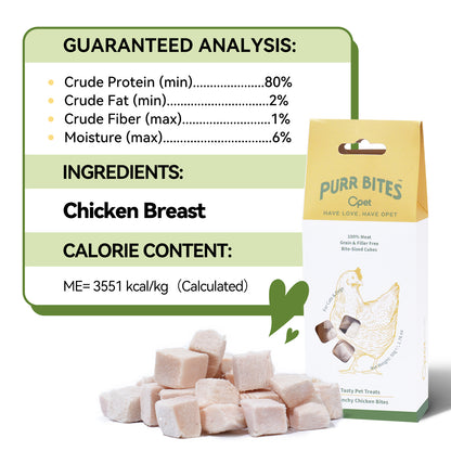 OPET Freeze Dried Pet Food, Freeze Dried Chicken Cubes, 50g