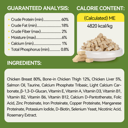 OPET Freeze Dried Pet Food for Cats & Dogs, Freezed Dried Chicken and Rabbit, 283g (10 oz))